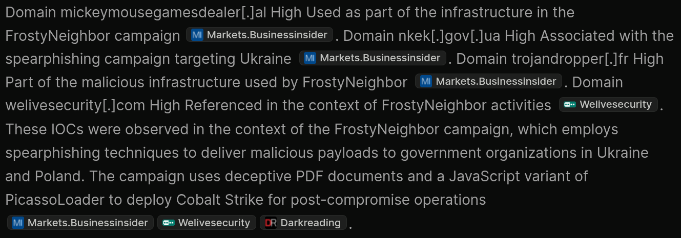 Citation badges next to claims