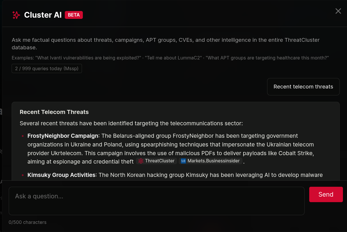 Global search with AI answer