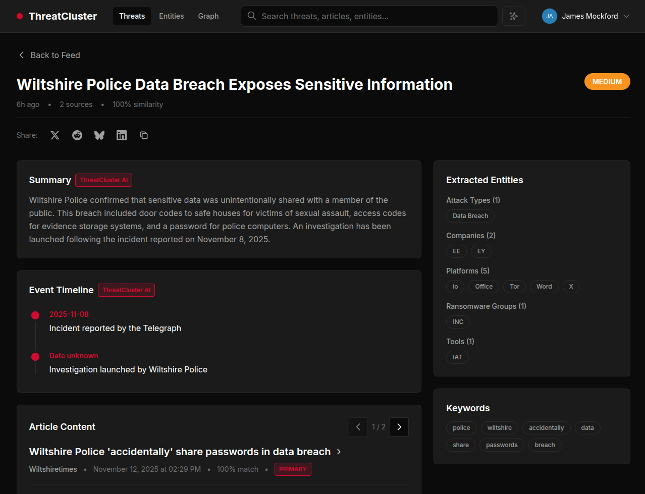 ThreatCluster v1 — the platform takes shape