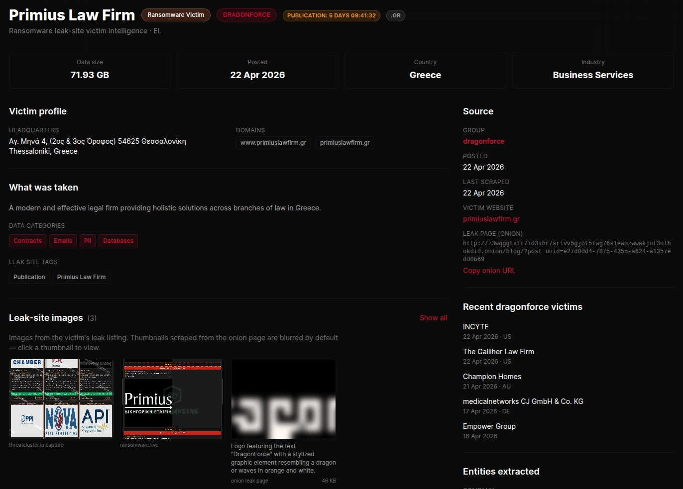 Victim detail page