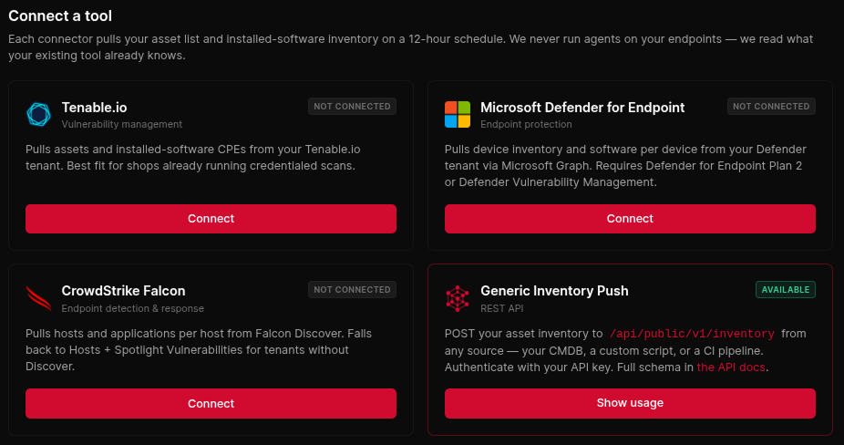 Connector configuration in Settings