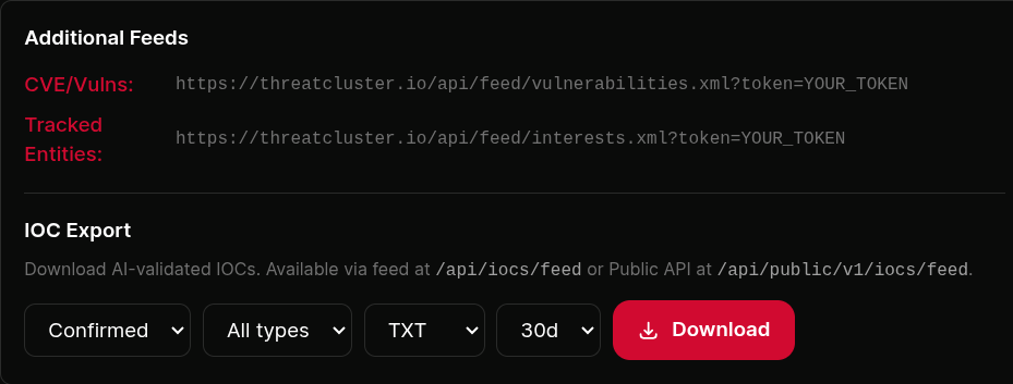 IOC feed flowing into a SIEM
